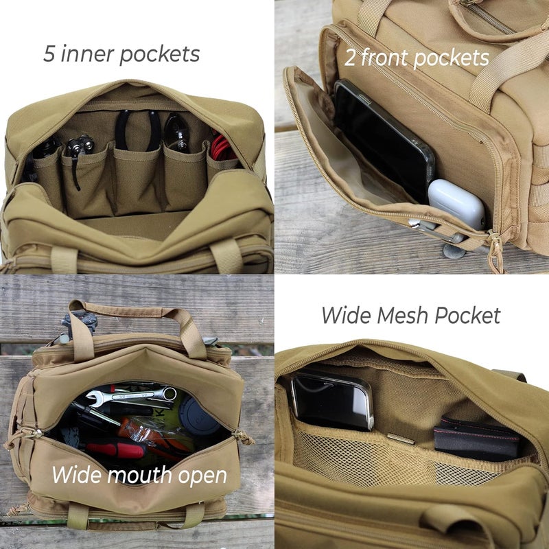 COREFLEX 12-Inch Heavy Duty Tool Bag, Tactical Gear Range EDC Bag for cars, Multi-Purpose Work Mechanics, Electrician, Carpenters, Builders, Plumbers 12'' X 7'' (-Tac-01) - Image 3